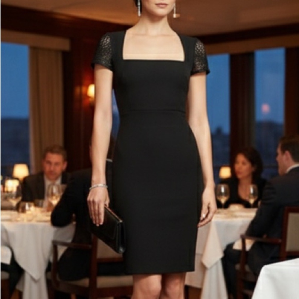 Roland Mouret for Banana Republic Edgy Black Pencil Dress
